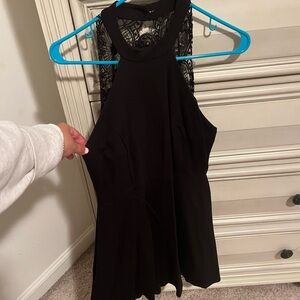 NWOT Lulus Black Halter Lace Back Dress